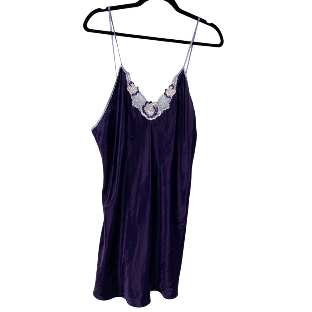 Val Mode Lingerie Satin Whimigoth Coquette Fairy Grunge Slip Dress Purple Size L